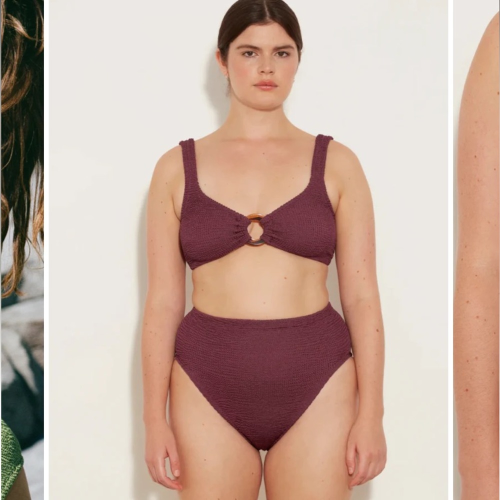 Hunza G Nadine Bikini in Metallic grape NWT